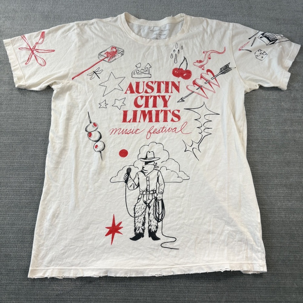 Brandon Maxwell ACL Festival Shirt Adult XL Austin City Limits "25 White Concert